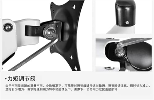 GST112T-LP20 Full Motion Aluminum Strong Gas Spring Dual Arm Laptop Desktop Mount Swivel Stand Grommet Hole Clamp Notebook Tray(Grommet Base) - color: Grommet base