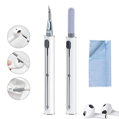 Airpod Cleaner Kit, Earbud Cleaning Kit for Airpods Pro 1 2 3,Multi-Function Cleaning Pen with Soft Brush Flocking Sponge, Suitable for Bluetooth Headset, Charging Box, Mobile Phone,Earbud (1Pcs) - color: 1PCS(White)