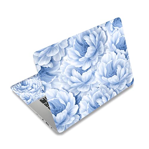 Laptop Notebook Skin Sticker Cover Decal Fits 12 13 13.3 14 15 15.4 15.6 inch Laptop Protector Notebook PC ，Protector Cover for Toshiba Hp Samsung Dell Apple Acer Leonovo Sony Asus Notebook - color: White Flowers