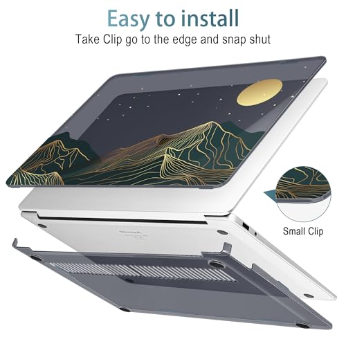 Mektron Printed Case for 2025 Microsoft Surface Laptop Windows 11 Copilot+ PC Surface Laptop 13 inch Touchscreen Display Cover Fits Model 2095, Abstract Mountain C112 - color: Abstract Mountain C112