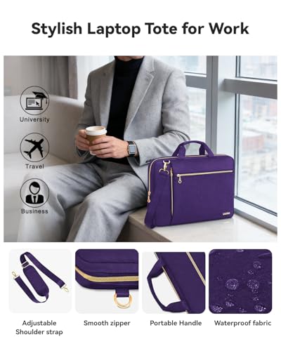 Laptop Bag Case for Women Men Messenger Briefcase Bag, 14 Inch | Compatible with HP Chromebook OmniBook Envy/14 MacBook Pro M5 M4/Dell Pro Inspiron XPS/Lenovo Yoga/Acer/ASUS, Violet - color: Violet, size: 14 inch