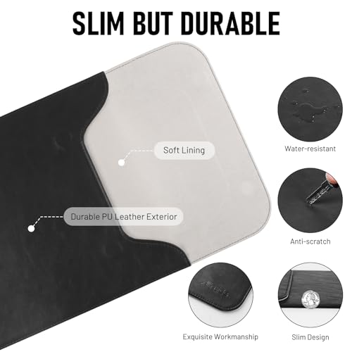 Allinside 11-12 inch Laptop Sleeve Case Compatible with MacBook Air 11 2010-2015/MacBook 12 2015-2017, Waterproof PU Leather Laptop Sleeve Bag Protective Vertical Case Cover, Black - color: Black, size: 11-12 in for Macbook Air 11/12/iPad