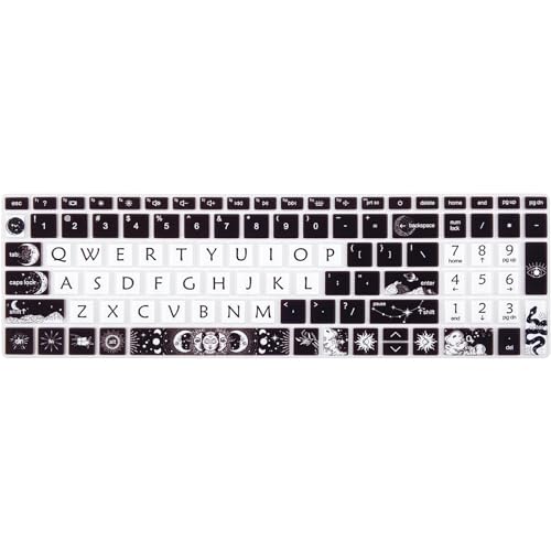 Cute Silicone Keyboard Cover for 15.6’’ HP Pavilion & HP Laptop 15-eg 15t-eg 15-eh 15-er Series, HP Laptop 17 17-cn 17-cp 17z-cp Series, Sun and Moon - color: Sun and Moon