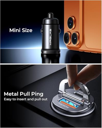 125W Fast iPhone 17/16 Car Charger with USB C Cable | PD65W & QC65W, All Metal, Flush Fit, Cigarette Lighter USB Adapter for iPhone 17 16 Samsung S26 S25 Ultra Pixel 10