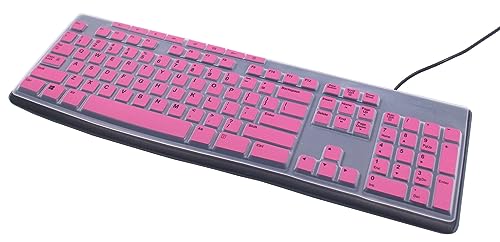 Ultra Thin Desktop PC Silicone Keyboard Cover Skin Protector Compatible for Logitech MK295 MK275 MK270 Wireless Keyboard, Logitech K200 K260 K270 MK200 MK260 Keyboard - Pink - color: Pink
