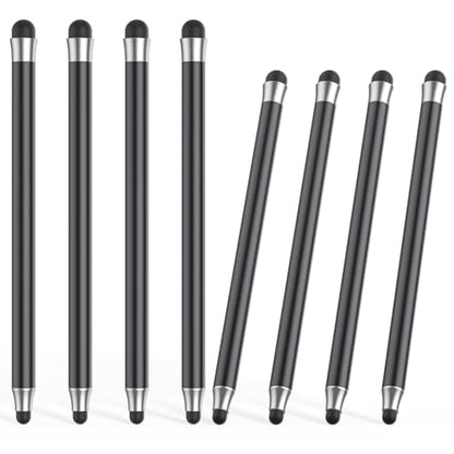 Stylus (8Pcs), 2 in 1 Stylus Pen for Touchscreen, High Precision and Sensitivity Double Rubber Tips, Compatible with iPad/iPhone/Samsung/Android Tablets and Other Capacitive Touch Screen (Black) - color: Black