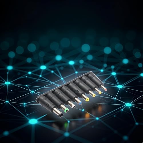Universal 1 Set = 8pcs / Set 5pin Black Jack Plugs DC for Laptop AC Power Adapter Tips Connectors for Computer Notebook Laptop Accessories