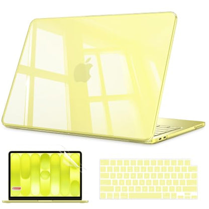 B BELK for MacBook Neo Case 13 inch 2026 Release A3404, Crystal Citrus | Scratch Resistant Protective Plastic Hard Shell for Mac Neo Case A18 Pro Chip with Keyboard Cover & Screen Protector - color: Crystal Citrus
