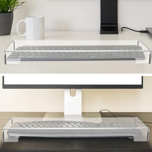 Acrylic Keyboard Cover, Clear Keyboard Dust Cover for Desktop Anti-Cat Protector Lid Waterproof Protective Case (18.5x5.9x1.8 Inches)