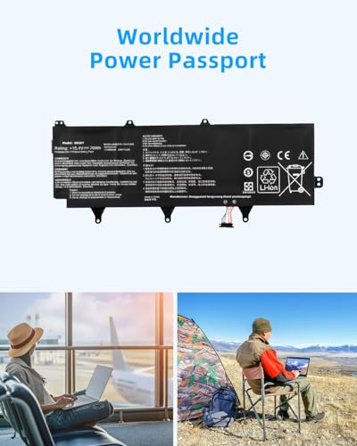 76Wh C41N1802 Laptop Battery Replacement for Asus for Rog Zephyrus S 3s Plus GX701 GX701G GX701GW GX701GV GX701GX GX701GXR GX701GWR GX735GV GX735GVR GX735GW GX735GXR GX735GWR 15.4V High performance - style: C41N1802