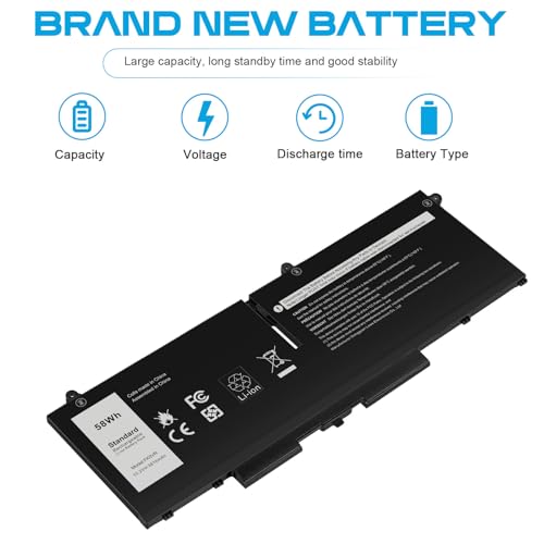 FK0VR Laptop Battery Replacement for Dell Latitude 5330 7330 7430 7530 Latitude 5330 2-in-1/7330 2-in-1/7430 2-in-1 P133G P134G P135G P136G P110F P138G P139G FKOVR 8H6WD 51R71 293F1 01VX5 404T8 - size: FK0VR