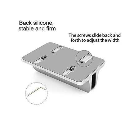 Adjustable Dual Slot Aluminum Vertical Laptop Desk Organizer Holder, Upright Notebook and Tablet Storage Stand Fit Laptop, Desktop Accessory in Silver Black (Black) - color: Black