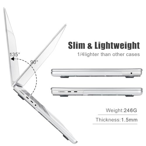 for MacBook Air 15 inch Case 2026-2023 Release M5 A3448 M4 A3241 M3 A3114 M2 A2941 Liquid Retina Display, Hard Shell Case with Keyboard Cover+Screen Film+Trackpad Film,Line Butterfly - color: Line Butterfly