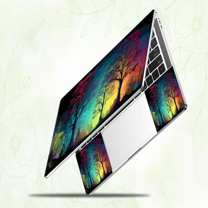 Laptop Skin Sticker Decal, Universal Reusable Vinyl Laptop Cover for 12" 13" 13.3" 14" 15" 15.4" 15.6" Notebook PC, Reusable Waterproof Scratch-Resistant with 2 Wrist Pads,Watercolour Forest - color: Watercolour Forest