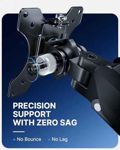 ErGear Heavy Duty Monitor Arm for 13-49″ Ultrawide Screens, 37.4 lbs Capacity, Full Motion Monitor Desk Mount, Rock-Solid Support, Dual C-Clamp & Grommet Mount, VESA 75x75/100x100mm - size: 13"-49", style: Single Arm