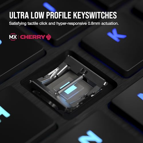 Corsair K100 AIR Wireless RGB Mechanical Gaming Keyboard - Ultra-Thin, Sub-1ms Slipstream, Low-Latency Bluetooth, Cherry MX Ultra Low Profile Keyswitches - NA Layout, QWERTY - Black - style: K100 AIR WIRELESS