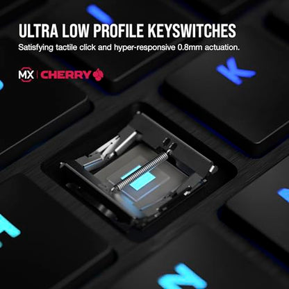 Corsair K100 AIR Wireless RGB Mechanical Gaming Keyboard - Ultra-Thin, Sub-1ms Slipstream, Low-Latency Bluetooth, Cherry MX Ultra Low Profile Keyswitches - NA Layout, QWERTY - Black - style: K100 AIR WIRELESS