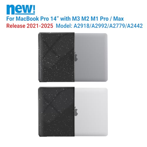 IBENZER Compatible with MacBook Pro 14 Inch Case 2026 2025 2024 2023 2022 M5 M4 M3 M2 M1 A3434 A3112 A3185 A3401 A2918 A2992 A2779 A2442 Mac Pro/Max,HardShellCase&KeyboardCover,Black,T14BK+1 - color: Black, size: For Macbook Pro 14" with Touch ID