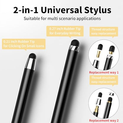 Stylus(10 PCS),Stylus Pen for Touchscreen,High Sensitivity & Precision | Universal Stylus,2-in-1 Rubber Tip,Touch Screens of iPhone/iPad/Android Tablets（Gold & Black） - color: 5PCS Gold & 5PCS Black