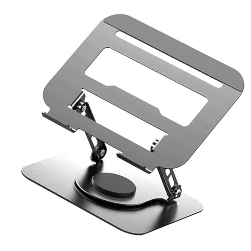 Laptop Bracket Tablet Multifunctional Desktop Lazy 360 Degree Rotation Foldable Stand Ergonomic Adjustable Notebook Holder - color: Gray