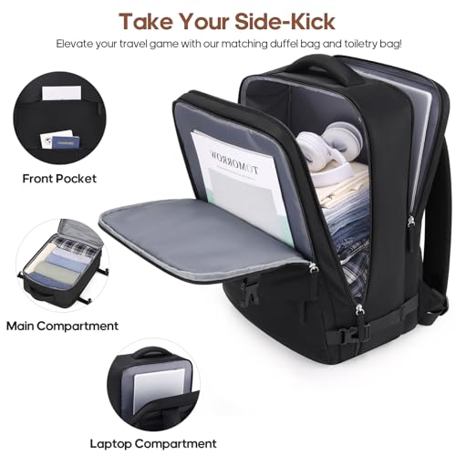 UKEIN Luggage Set with Backpack,Hardshell Carry On Luggage Airline Approved | 20inch Suitcase Set with 360° Smooth Spinner Wheels,TSA Lock,YKK Zippers,Lightweight 3 Piece,Polycarbonate - color: Black, size: Carry On 3 Piece Set (20inch)