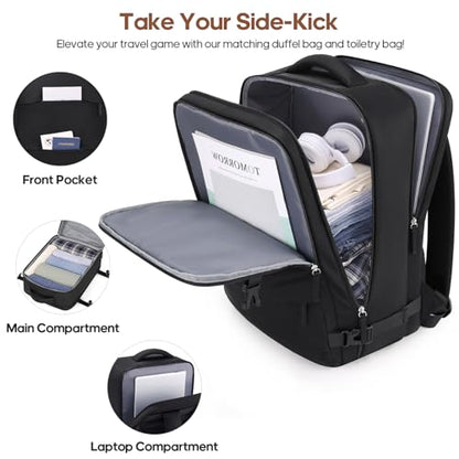 UKEIN Luggage Set with Backpack,Hardshell Carry On Luggage Airline Approved | 20inch Suitcase Set with 360° Smooth Spinner Wheels,TSA Lock,YKK Zippers,Lightweight 3 Piece,Polycarbonate - color: Black, size: Carry On 3 Piece Set (20inch)