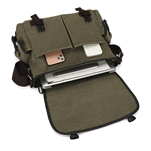 Messenger Bag Men,Waterproof Crossbody Bag,Satchel Shoulder Bag | Waterproof - color: A-smoke-cyan-canvas