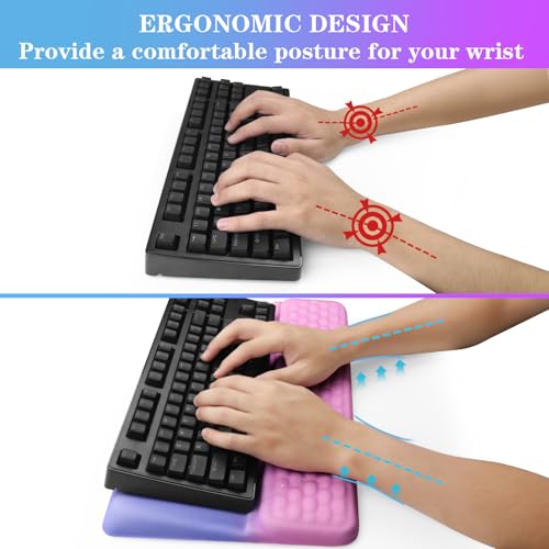 Computer Keyboard Stand with Wrist Rest, Ergonomic Tilted Keyboard Holder - Keyboard Riser with Wrist Pad - Keyboard Tray Support for Office Home - Starry Pink - color: Keyboard Stand-starry Pink
