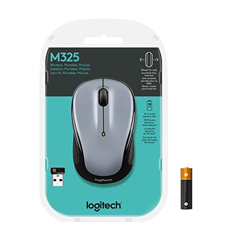 Logitech Wireless Mouse M325 with Designed-For-Web Scrolling - Light Silver - color: Light Silver