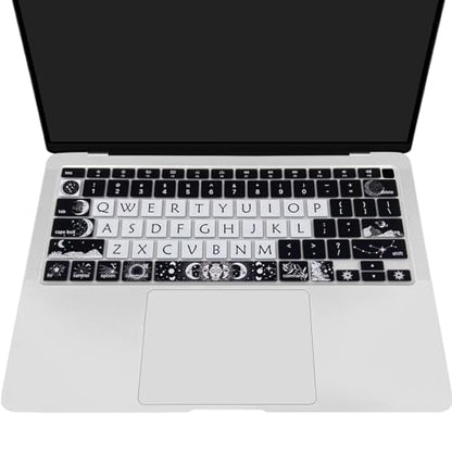 Cute Keyboard Cover for 2021 2020 MacBook Air 13 inch (Model: A2179 A2337) M1 Chip, Silicone Protective Skin, Sun and Moon - color: Sun and Moon