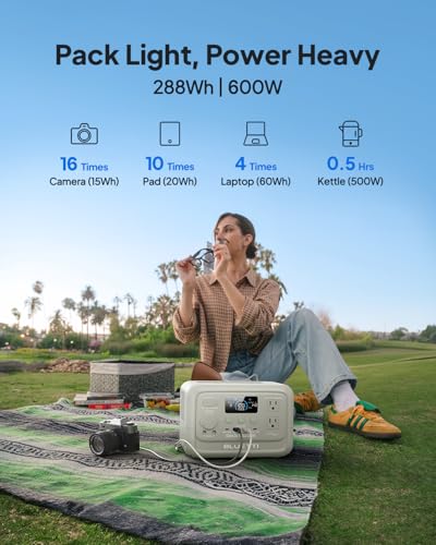BLUETTI Elite 30 V2 Portable Power Station 288Wh 600W LFP Solar Generator | AC Outlet (Power Lifting 1500W), UPS, Fast Charge Battery Backup for Camping, Road Trip, Emergency - style: BLUETTI Elite 30 V2 Light Sand Grey