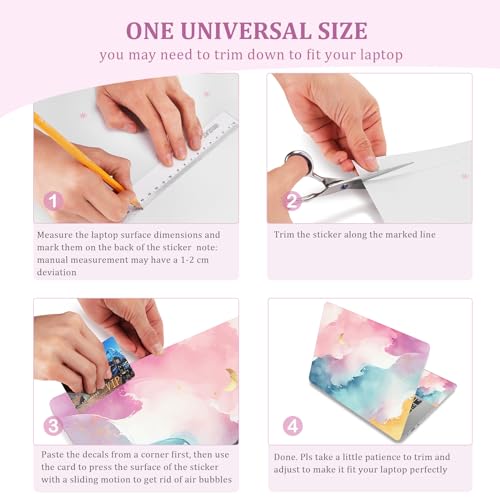 12 13 14 15 15.4 15.6 Inches Laptop Skin Sticker Decal Universal Netbook Skin Sticker Reusable Soft Notebook Art Protector Cover Decal, Pink Blue Ink Painting - color: Pink Blue Ink Painting