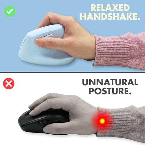 X9 Performance Wireless Vertical Ergonomic Mouse - (BT + 2.4Ghz) - Click in Comfort - Up to 4000 DPI, 6 Button, Rechargeable - Bluetooth Ergonomic Vertical Mouse Wireless - for Mac and PC - Blue - color: Blue