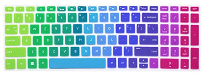 Keyboard Skin Compatible 15.6" 2018 Flagship HP Pavilion, HP Pavilion X360 15-br075nr, HP Envy x360 15m-bp 15m-bq Series, HP Pavilion 15-BS/BW 15-CC/CB/CD Series, HP Spectre x360 15-ch011dx -Rainbow - color: Rainbow