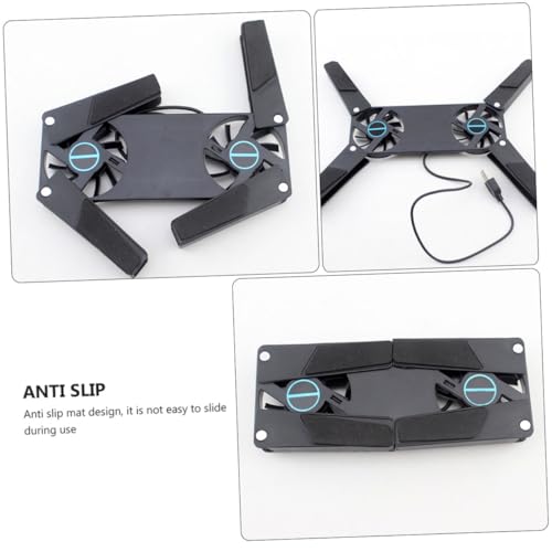 NUOBESTY 2PCS Laptop Cooling Pad Dual Fan USB Powered Quiet Laptop Cooler Stand with Slip Design for Heat Reduction and Compact Storage