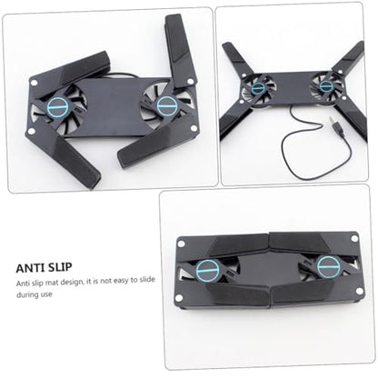 NUOBESTY 2PCS Laptop Cooling Pad Dual Fan USB Powered Quiet Laptop Cooler Stand with Slip Design for Heat Reduction and Compact Storage