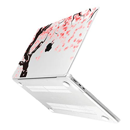 Batianda Case for MacBook Air 15" with M5 M4 M3 M2 Chip, Cherry Blossoms | 4-in-1 Set with Pink Sakura Branch Design, Lightweight Hard Shell Protection For Girls, Students and Cherry Blossom Lovers - color: Cherry Blossoms