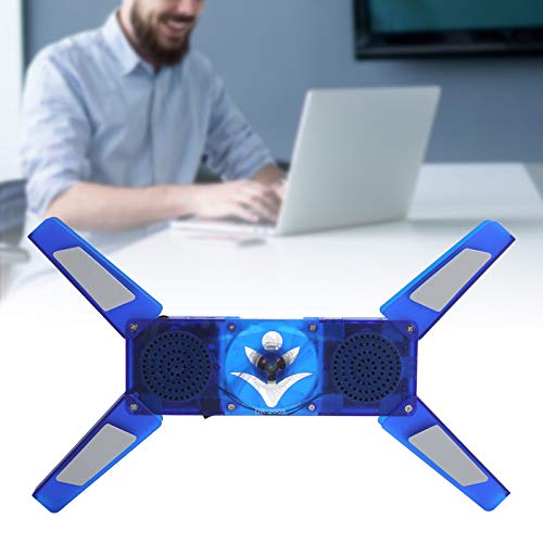 DR - 2008 Foldable Laptop Cooling Pad with USB Hub, Dual Speakers & LED Indicator, Low Noise 500–2500 RPM Fan, Adjustable Height for 13–17 Inch Laptops, ABS Construction
