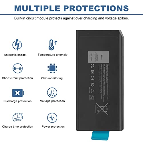 97Wh X8VWF CJ2K1 4XKN5 DKNKD Laptop Battery for Dell Latitude 14 Rugged 5404 5414 E5404 Extreme 7404 7414 E7404 Series P45G P45G001 P45G002 P46G P46G001 P46G002 5XT3V VCWGN XN4KN XRJDF YGV51 453-BBBE - size: 6.57*3.15*0.83inch X8VWF