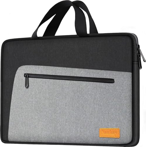 Laptop Case, 15.6 Inch Laptop Briefcase Sleeve Shockproof Protective Water Resistant Computer Carrying Bag Compatible with 15.6 inch HP, Dell, Acer, Asus, Lenovo, Notebook, Black Grey - size: 15.6 Inch