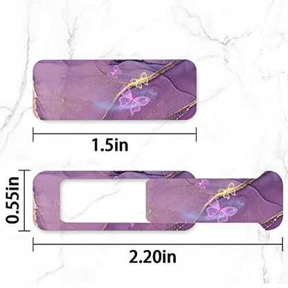 Webcam Cover, 3 Pieces, Laptop Camera Cover, Privacy Shielding Capacity is Twice as Big as The Traditional, Suitable for Computer Mobile Phones, laptops, Tablets and so on (Purple Marble) - color: Purple marble