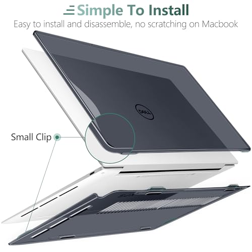 Crystal Clear Case for Dell XPS 13 Copilot+ PC 13.4" Display 2024 – Slim Lightweight Transparent Laptop Shell with Scratch-Resistant Protection, Ventilation Design, Black - color: Black