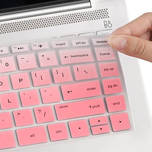 Keyboard Cover for HP Pavilion x360 14 & HP Laptop 14-dk 14m-dh 14-dq 14-fq 14-cd/ce/cf 14-dq0052dx 14-dq6014dx 14-dq0760dx 14-dq0040nr 14-fq0013dx 14-cf2112wm 14-dk0002dx 14m-dh0003dx 14m-cd0003dx - color: Gradual Pink