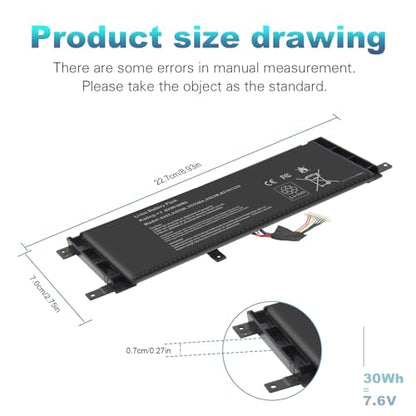 Fancy Buying New B21N1329 Laptop Battery for Asus X403 X403M X403MA X503M X502CA X453 X453M X453MA X553 X553M X553MA - 7.6V 30Wh - size: 8.93*2.75*0.27inch