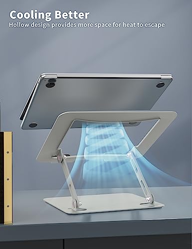 SOUNDANCE Laptop Stand for Desk, Portable Adjustable Laptop Riser, Ergonomic Design Computer Holder, Metal Laptop Mount Elevator Compatible with 10 to 15.6 Inches PC Computer, Light Grey - color: B-Light Grey