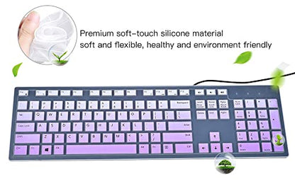 Keyboard Cover for Dell KM636 Wireless Keyboard & Dell KB216 Wired/Dell Optiplex 5250 3050 3240 5460 7450 7050/Dell Inspiron AIO 3475/3670/3477 All-in One Desktop Keyboard Cover Skin, Light Purple - color: Light Purple