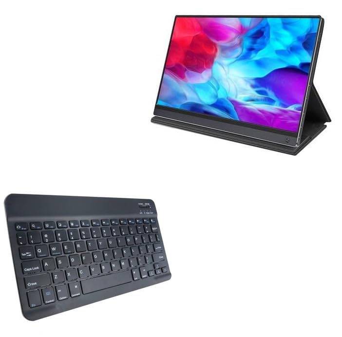 BoxWave Keyboard Compatible with UPERFECT Y Portable Monitor Freestanding Touchscreen (15.6 in) - SlimKeys Bluetooth Keyboard, Portable Thin with Chiclet-Style Keys - Jet Black