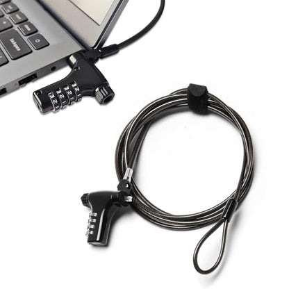 Universal Laptop Combination Lock, 2M/6.6FT Laptop Locking Cable, 4-Digit Resettable Password Anti-Theft Heavy Duty Computer Lock, Security Locks for Laptops, Notebooks Weatherproof - color: password-1 pack-black