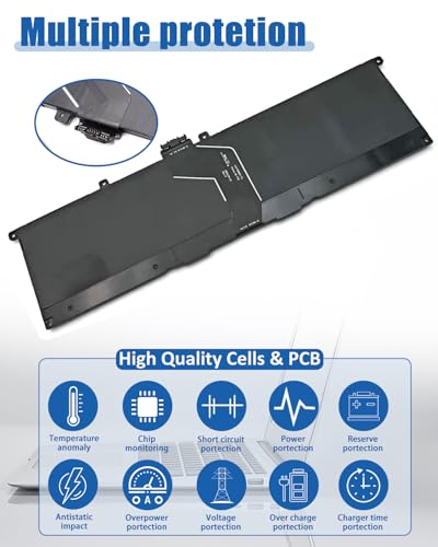 70Wh GT83D Battery for Dell XPS 14 9440 Laptop - Compatible with Part Numbers 7T7DY & N80X2 - size: 11.02*3.19*0.23 inch GT83D