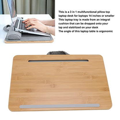 Lap Desk, Ergonomic Design 17 Inch Laptop Lap Desk, Soft and Stable Cushion, 42x27.5cm Small Size Portable Multifunctional Laptop Stand for Bed Sofa Couch